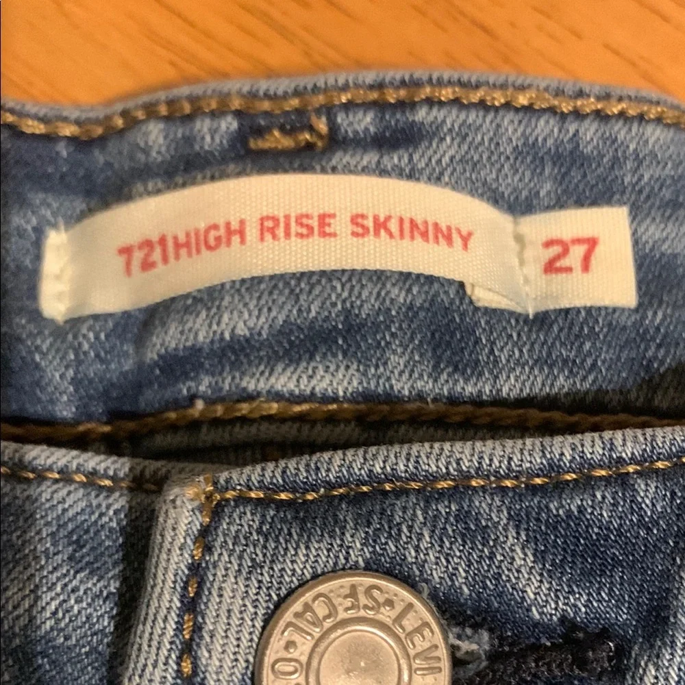 Levi's Blue Skinny Jeans with Faded Distress